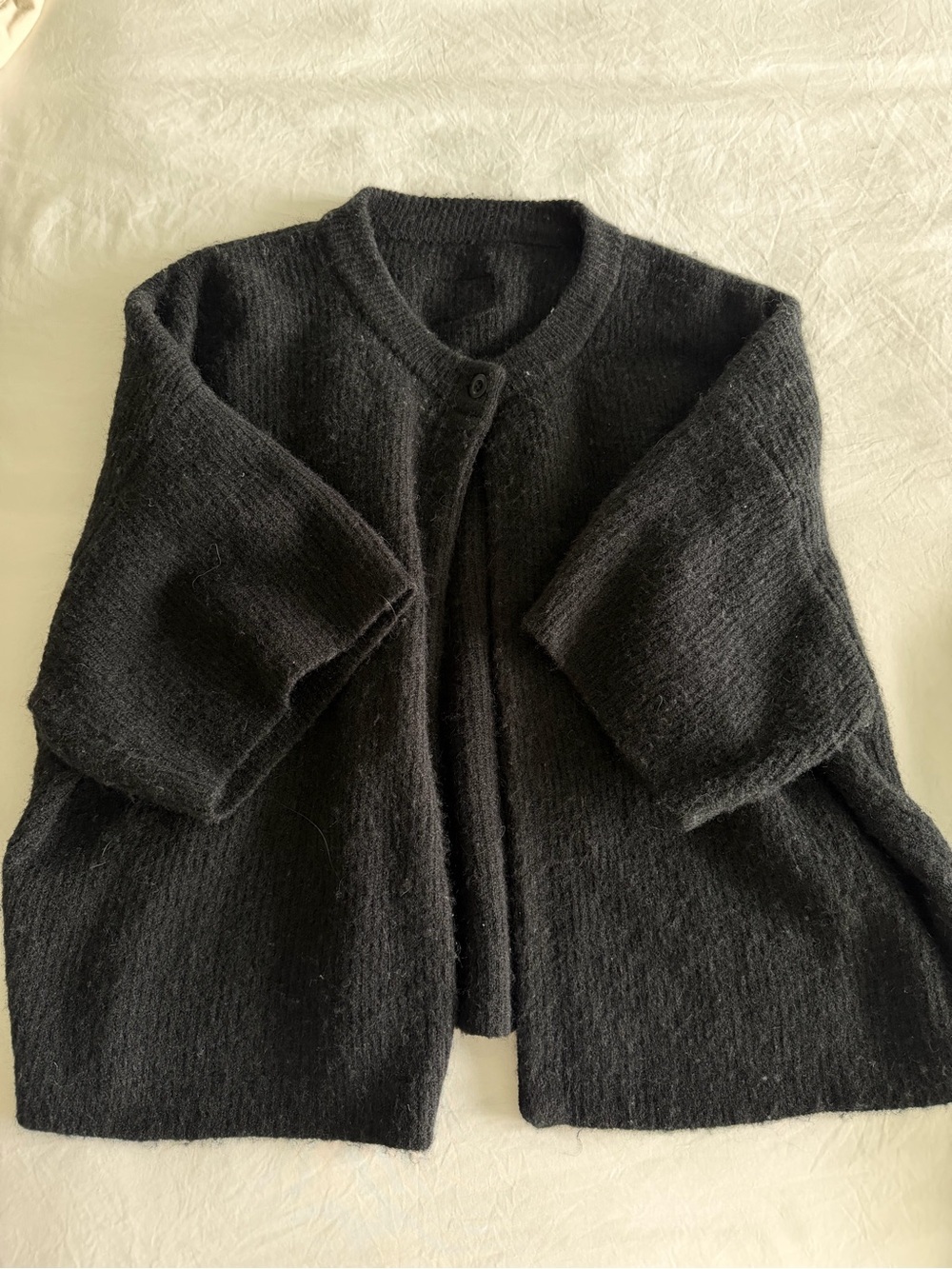 Daily Drills Black Knit one Button Cardigan